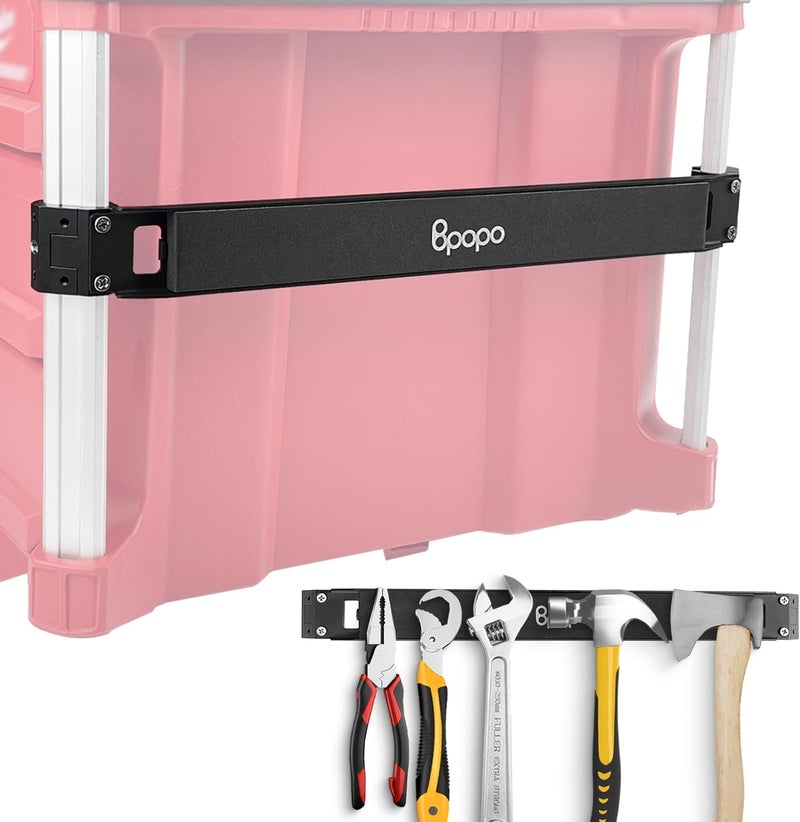 BPOPO Magnetic Bar Mount Fits for Milwaukee Packout Toolbox, Powerful Magnet Tool Holder Strip Work on Packout Rails, Keeping Tools Handy - Image 1